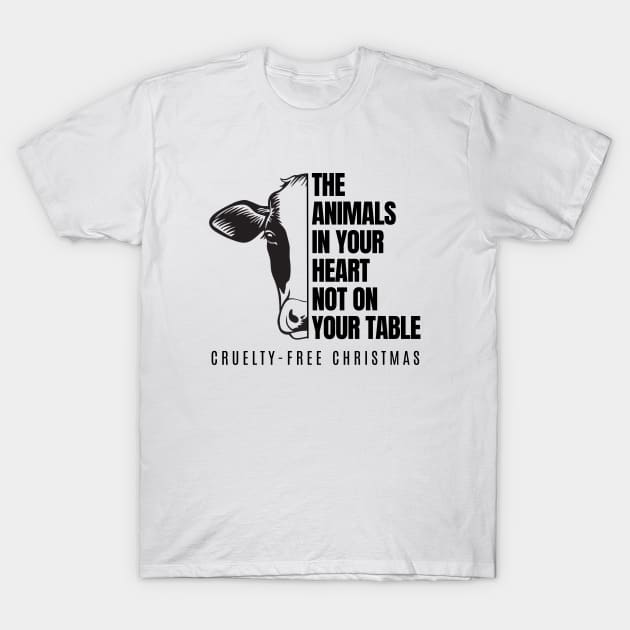 The Animals In Your Heart Not On Your Table Vergan T-Shirt by Tinteart